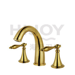 Double handle three-hole basin mixer